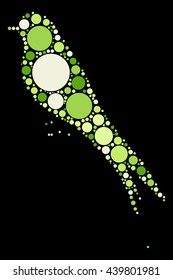 bird shape vector design by color point
