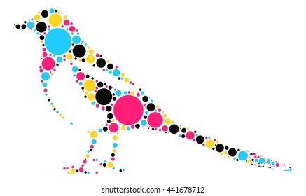 bird shape vector design by color point