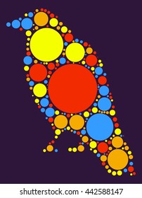 bird shape vector design by color point