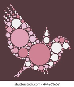 bird shape vector design by color point