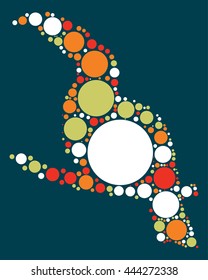 bird shape vector design by color point