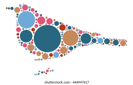 bird shape vector design by color point