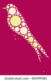 bird shape vector design by color point