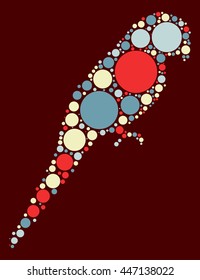 bird shape vector design by color point