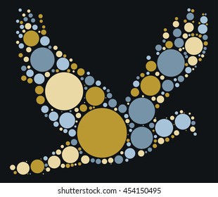 bird shape vector design by color point