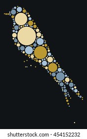 bird shape vector design by color point