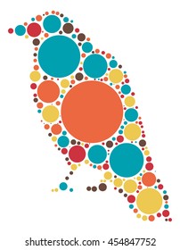 bird shape vector design by color point