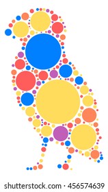 bird shape vector design by color point