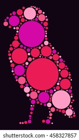 bird shape vector design by color point
