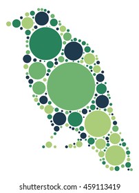 bird shape vector design by color point
