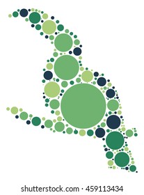 bird shape vector design by color point