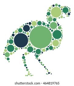 bird shape vector design by color point
