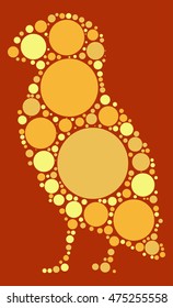 bird shape vector design by color point