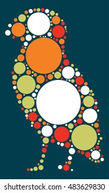 bird shape vector design by color point