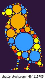 bird shape vector design by color point