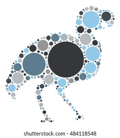 bird shape vector design by color point