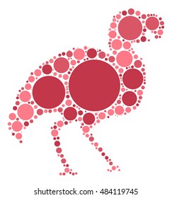 bird shape vector design by color point