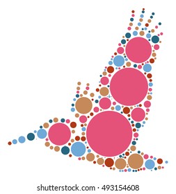 bird shape vector design by color point
