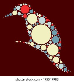 bird shape vector design by color point
