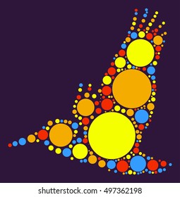 bird shape vector design by color point