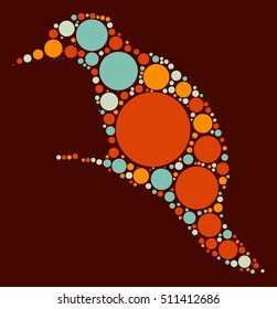 bird shape vector design by color point
