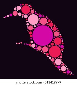 bird shape vector design by color point
