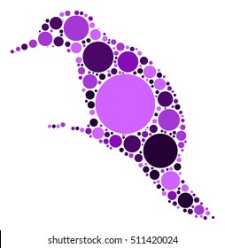 bird shape vector design by color point