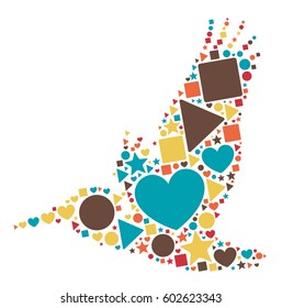 bird shape vector design illustration