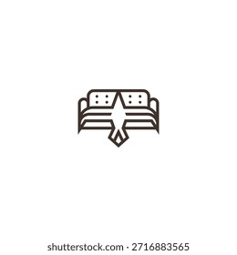 Vogel geformte Sofa Logo Design-Konzept.