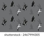 Bird Shearwater Storm-Petrel Cartoon Cute Seamless Wallpaper Background