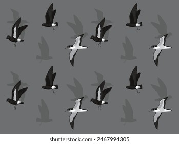 Fondo de Fondo de pantalla sin costura lindo de la historieta de la tormenta-Petrel del pájaro Shearwater