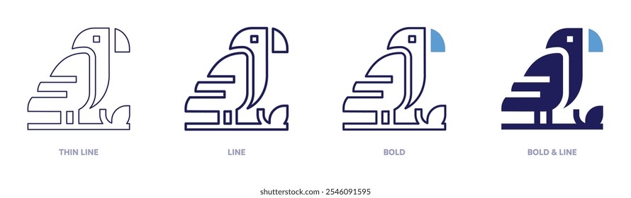 Bird shelters icon in 4 different styles. Thin Line, Line, Bold, and Bold Line. Duotone style. Editable stroke.