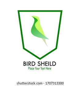 bird shield logo design template illustration. there are bird and shield.