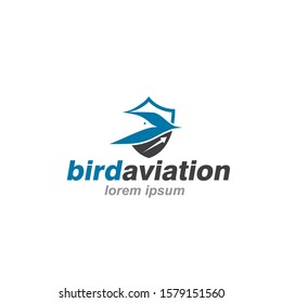 bird with shield logo inspiration vector illustration