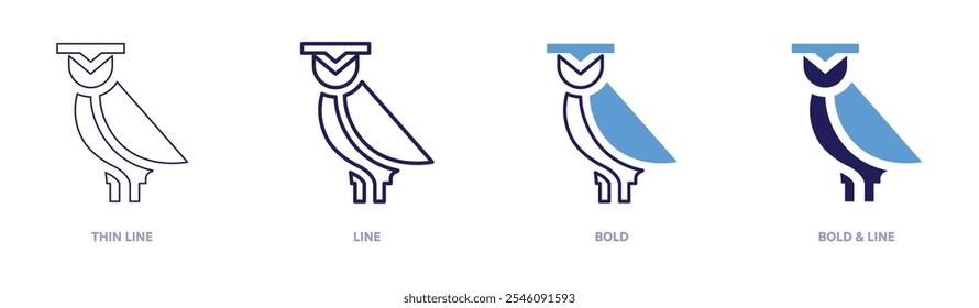 Bird sightings icon in 4 different styles. Thin Line, Line, Bold, and Bold Line. Duotone style. Editable stroke.