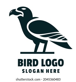 bird silhouette cartoon logo vector