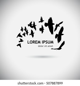 bird silhouette in a circle. Vector