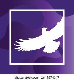 Bird silhouette geometric background with abstract style vector illustration
