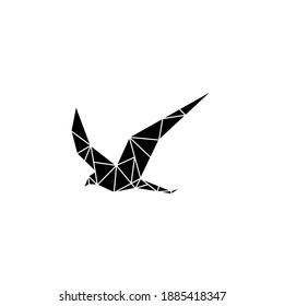 bird silhouette geometric vector. animal icon glyph style