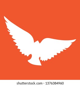 Bird silhouette icon. Vector illustration on color background.