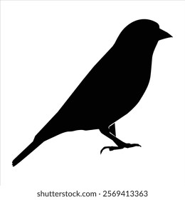 Bird silhouette icon silhouette vector on a white background. 