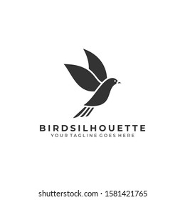 Bird Silhouette Illustration Vector Template. Suitable for Creative Industry, Multimedia, entertainment, Educations, Shop, and any related business