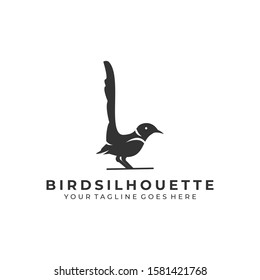 Bird Silhouette Illustration Vector Template. Suitable for Creative Industry, Multimedia, entertainment, Educations, Shop, and any related business