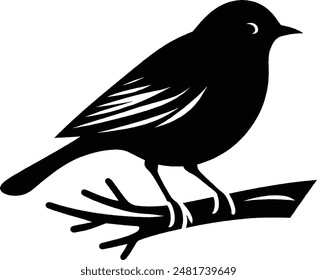 Bird silhouette isolated on vector illustration. 