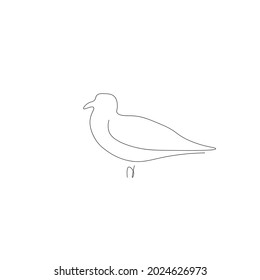 Bird silhouette line drawing vector illustration