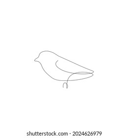 Bird Silhouette Line Drawing Vector Illustration