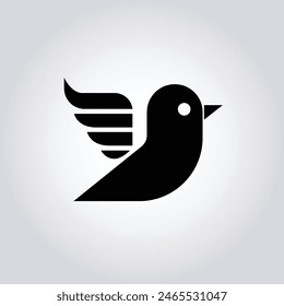 Bird silhouette logo design. Abstract avian emblem, Bird silhouette badge. Premium vector illustration, Dove silhouette logo design. Abstract peace bird emblem, Dove silhouette badge. 