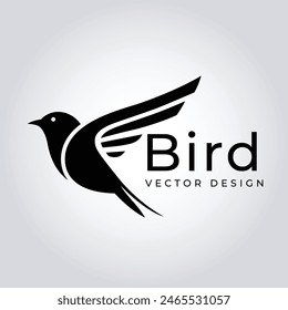 Bird silhouette logo design. Abstract avian emblem, Bird silhouette badge. Premium vector illustration, Dove silhouette logo design. Abstract peace bird emblem, Dove silhouette badge. 