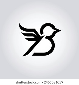 Bird silhouette logo design. Abstract avian emblem, Bird silhouette badge. Premium vector illustration, Dove silhouette logo design. Abstract peace bird emblem, Dove silhouette badge. 