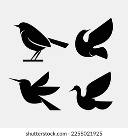 Bird silhouette logo design template